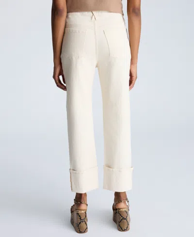 Kenneth Cole Straight Leg Wide Cuff Jean In Ecru Wash