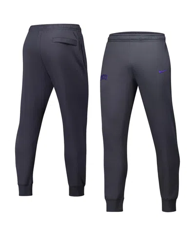 Nike Men's Anthracite Tcu Horned Frogs Club Fleece Pants In Black