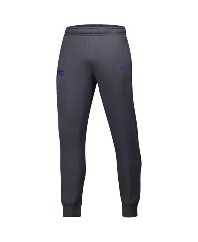 Nike Men's Anthracite Tcu Horned Frogs Club Fleece Pants In Black