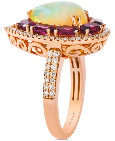Le Vian Neopolitan Opal (1-1/2 Ct. T.w.), Raspberry Rhodolite (2-3/8 Ct. T.w.) & Nude Diamond (1/2 Ct. T.w.) In Rose Gold