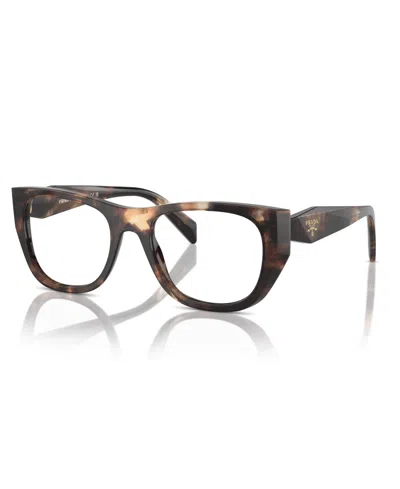 Prada 52mm Irregular Optical Glasses In Caramel Tortoise