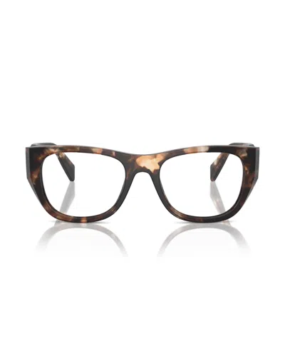 Prada 52mm Irregular Optical Glasses In Caramel Tortoise