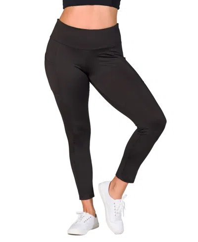 24seven Comfort Apparel Women's Stretch Ankle Length Leggings In Blue