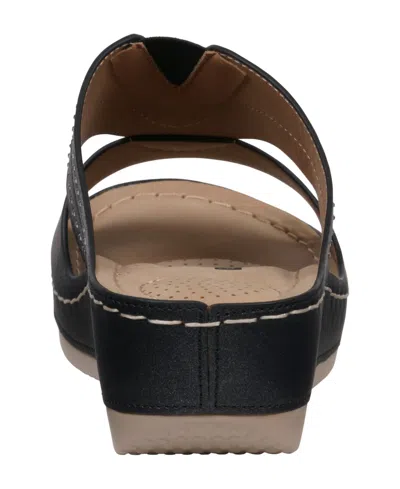 Gc Shoes Women's Johanna Embellished Wedge Sandals In Black