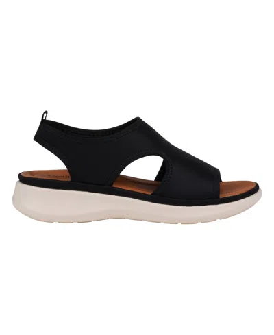 Gc Shoes Women's Romy Stretch Lycra Wedge Sandals In Black