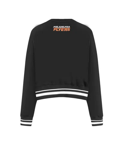 Pro Standard Women's Black Philadelphia Flyers Area Code Cropped Pullover Sweatshirt In Black