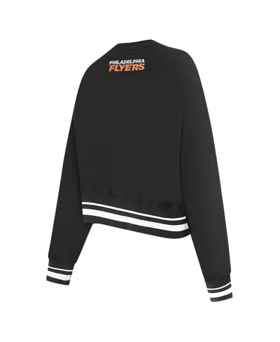 Pro Standard Women's Black Philadelphia Flyers Area Code Cropped Pullover Sweatshirt In Black