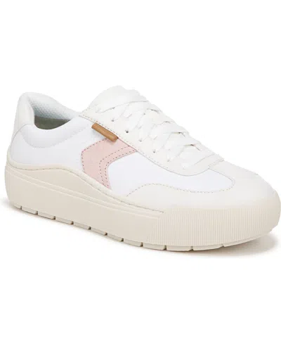 Dr. Scholl's Women's Time Off Logo Low Top Sneakers In White,tofu Nylon