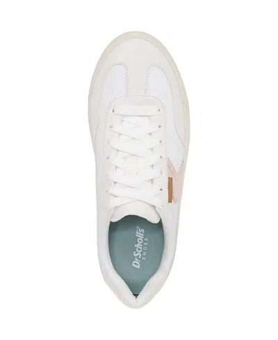 Dr. Scholl's Women's Time Off Logo Low Top Sneakers In White,tofu Nylon