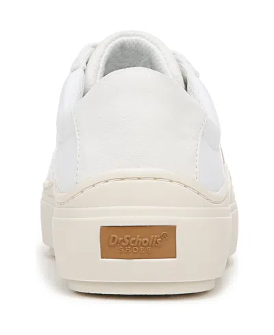Dr. Scholl's Women's Time Off Logo Low Top Sneakers In White,tofu Nylon