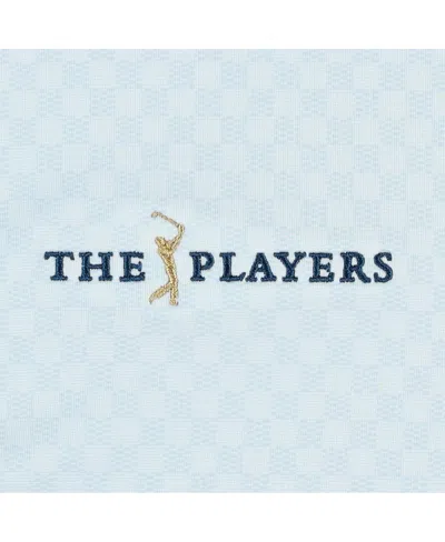 Footjoy Men's Light Blue The Players Prodry Checker Print Lisle Polo Shirt In Light Blue