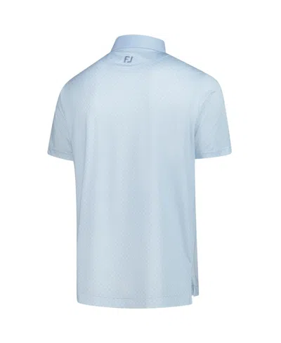 Footjoy Men's Light Blue The Players Prodry Checker Print Lisle Polo Shirt In Light Blue