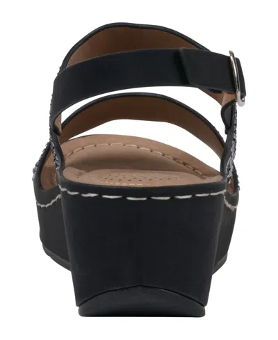 Gc Shoes Women's Alexia Embellished Wedge Sandals In Black