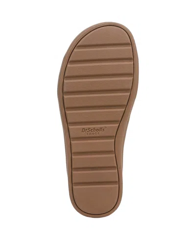 Dr. Scholl's Women's All Time Round Toe Slide Sandals In Gold Sand Faux Leather