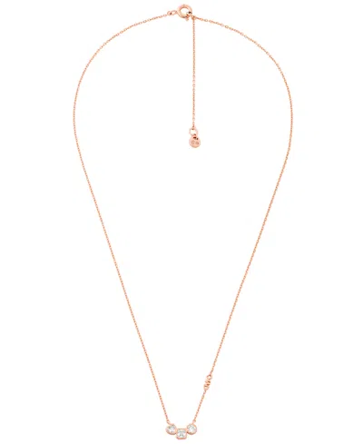Michael Kors Necklace And Earring Gift Set In Rose Gold