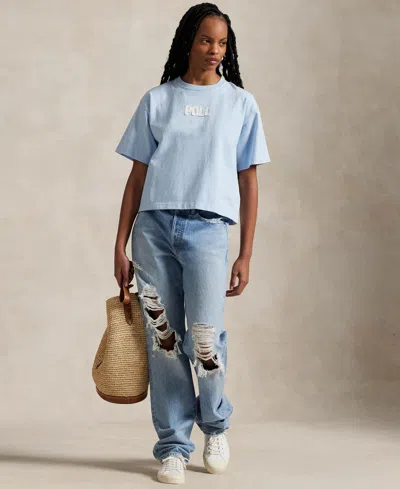 Polo Ralph Lauren Women's Logo Cotton Jersey Crewneck Tee In Cold Spring