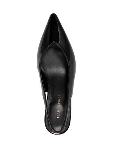 Marc Fisher Women's Labela Slingback Kitten Heel Pumps In Black Patent