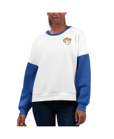 G-iii 4her By Carl Banks Women's White Los Angeles Rams A-game Pullover Sweatshirt In White