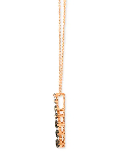 Le Vian Chocolate Ombre Diamond Vertical Graduated Adjustable 20" Pendant Necklace (3/4 Ct. T.w.) In 14k Ros In Rose Gold