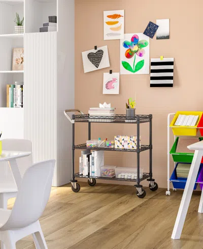 Seville Classics 3-tier Utility Cart With Shelf Liners In Graphite