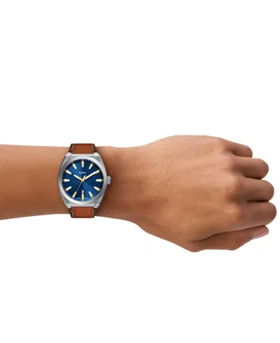 Fossil Men's Everett Blue Dial Watch In Brown