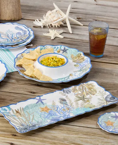 Certified International Blue Lagoon Melamine 2-piece Appetizer Set In No Color