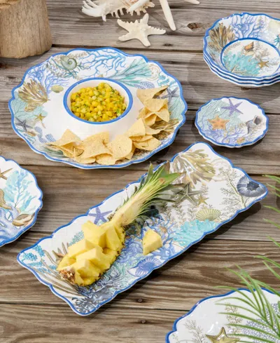 Certified International Blue Lagoon Melamine 2-piece Appetizer Set In No Color