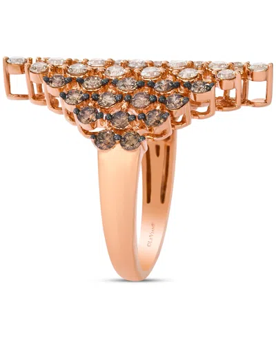 Le Vian Chocolate Ombre Diamond Openwork Cluster Statement Ring (2 Ct. T.w.) In 14k Rose Gold In Rose Gold