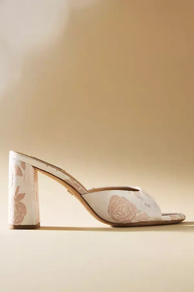 Badgley Mischka Cadence Block Heel Mules In White