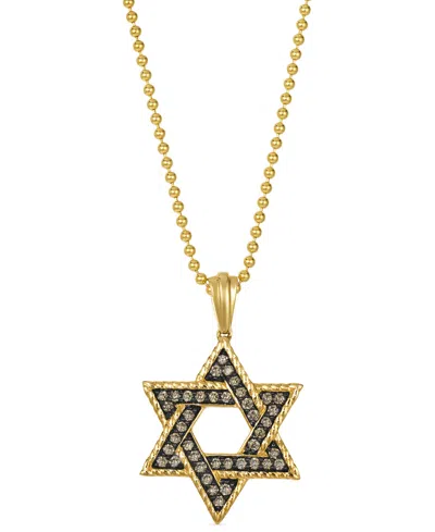 Le Vian Chocolatier Men's Chocolate Diamond Star Of David 24" Pendant Necklace (1/2 Ct. T.w.) In 14k Gold In Yellow Gold