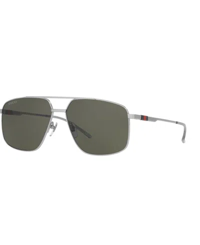 Gucci Eyewear Navigator Frame Sunglasses In Silver