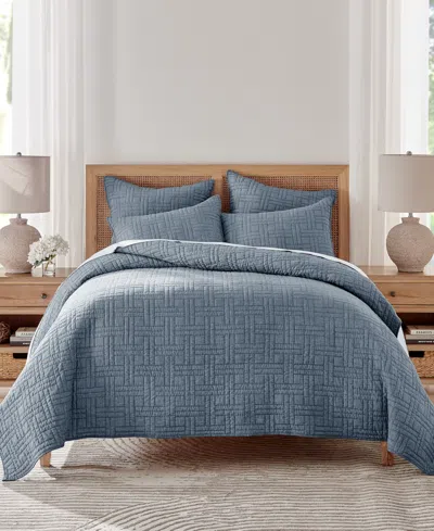 Levtex Melange Stitch Stitching 3-pc. Quilt Set, King/california King In Chambray