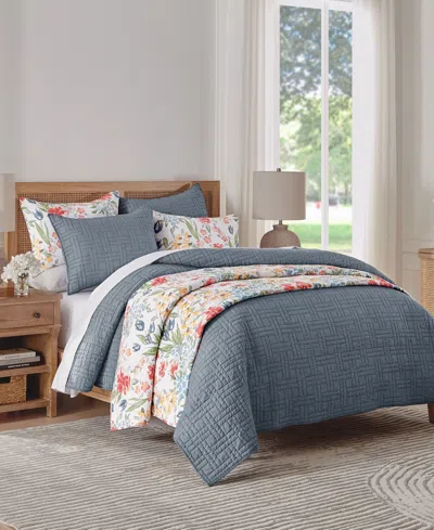Levtex Melange Stitch Stitching 3-pc. Quilt Set, King/california King In Chambray