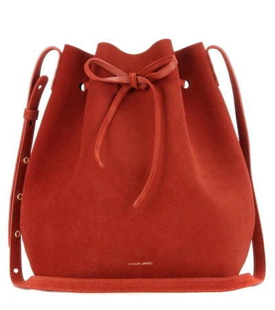 Mansur Gavriel Bucket Suede Crossbody Bag In Lrick