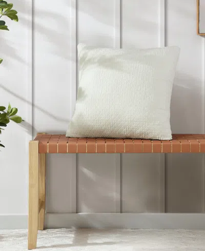 Nautica Wave Texture White Decorative Pillow In Deck White