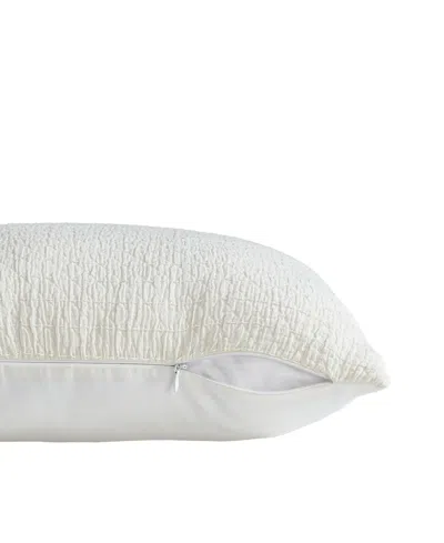 Nautica Wave Texture White Decorative Pillow In Deck White
