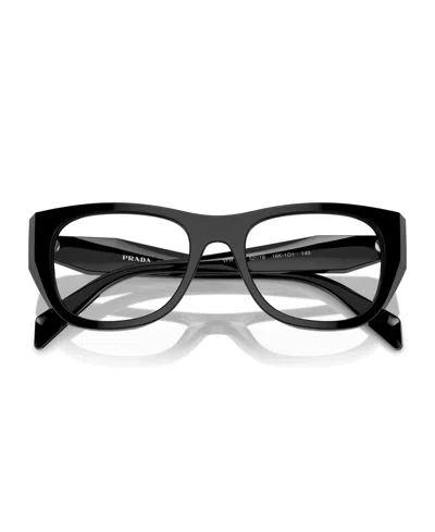 Prada 52mm Irregular Optical Glasses In Black