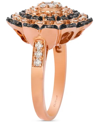 Le Vian Chocolate Diamond & Nude Diamond Flower Cluster Statement Ring (1-1/6 Ct. T.w.) In 14k Rose Gold In Rose Gold