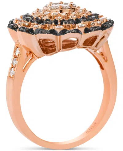 Le Vian Chocolate Diamond & Nude Diamond Flower Cluster Statement Ring (1-1/6 Ct. T.w.) In 14k Rose Gold In Rose Gold