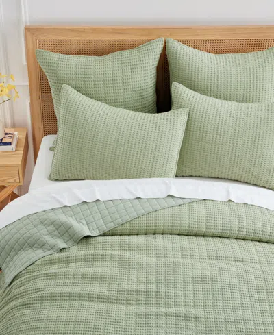 Levtex Mills Waffle Textured 3-pc. Quilt Set, King/california King In Desert Sage