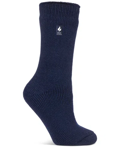 Heat Holders Women's Lite Dahlia Solid Crew Socks In Navy