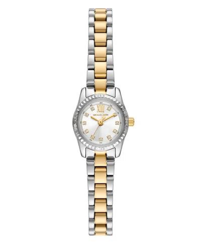 Michael Kors Micro Lexington Pavé Two-tone Watch In Two-tone