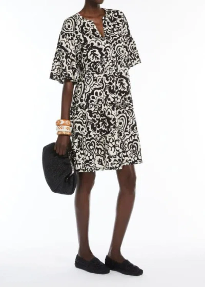 Weekend Max Mara Short Dress In Patterned Jersey In Black