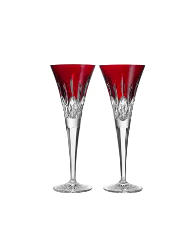 Waterford Lismore Red Toasting Flute, Set Of 2 In Red