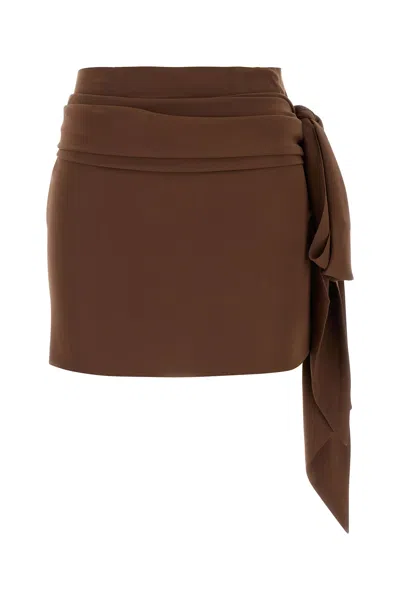 Prada Brown Crepe Mini Skirt