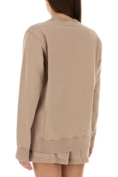 Fendi Cappuccino Cotton Oversize Sweatshirt In Nude