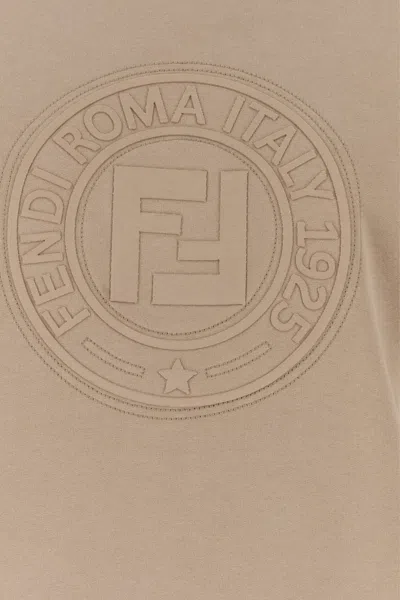 Fendi Cappuccino Cotton Oversize Sweatshirt In Nude