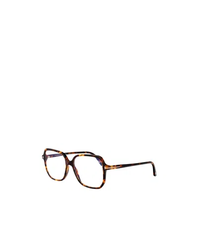Tom Ford Ft5578-b Tortoiseshell Oversized Glasses In Havana