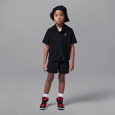 Jordan Little Kids' 2-piece Terry Cloth Camp Set In Black