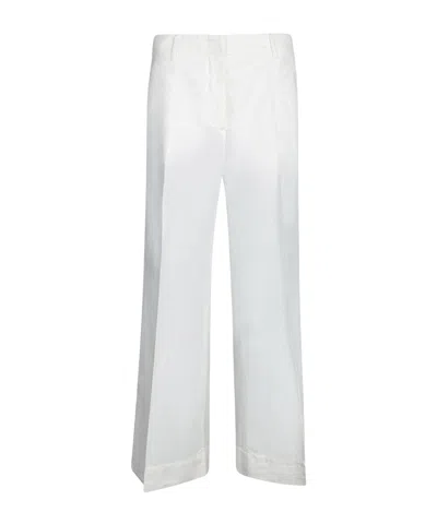 Incotex Ilya Ivory Cotton And Linen Trousers In White